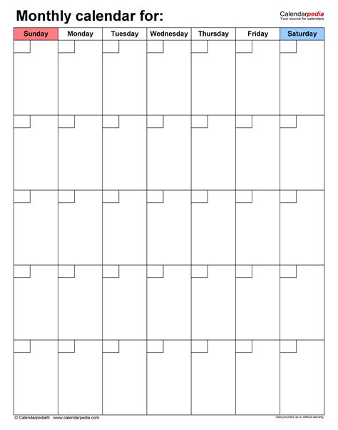 Blank Monthly Calendars In Pdf Format 22 Templates