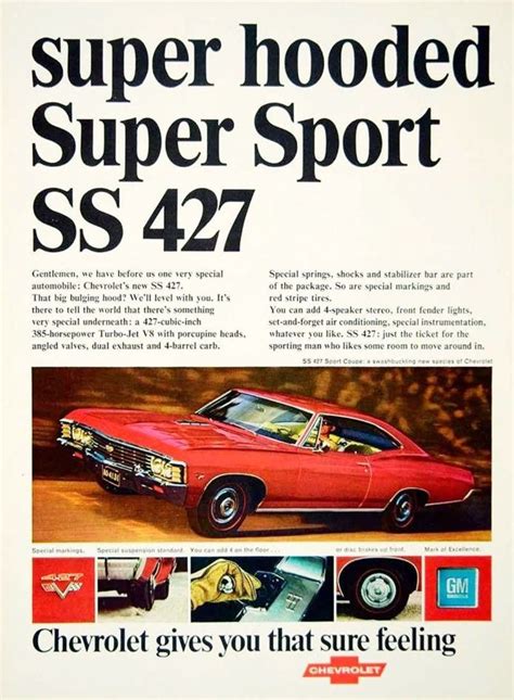 An Advertisement For The Chevrolet Super Sport Car With Pictures Of
