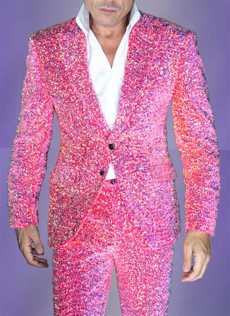 Sequin Suit Men Pink Angelino