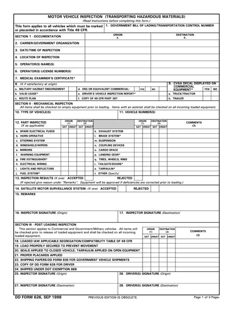 Army Motor Vehicle Inspection Form Fill Out Sign Online DocHub