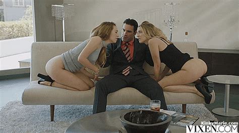 Rich Boss Gets Threesome With Blondes Sexy Photos