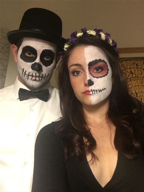 Skeleton Makeup His And Hers Half Face Skeleton Makeup Face