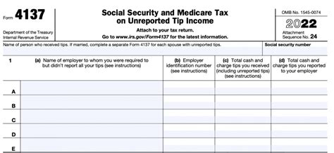 Irs Form 4137 Instructions Unreported Tip Income