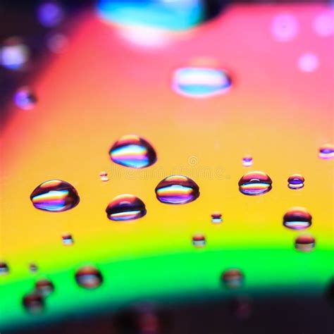 Abstract Colorful Oil Drop On Water Macro Photography Stock Image