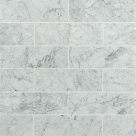 Ms International 4 X 12 Honed Marble Tile In Arabescato Carrara
