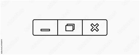 Minimize Maximize And Close Button Icon Vector For Web And Ui Linear