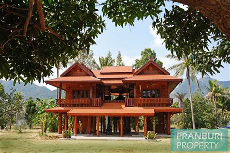Newly Built Thai Style Teak Wood House On 5 Rai Plot Near Beach