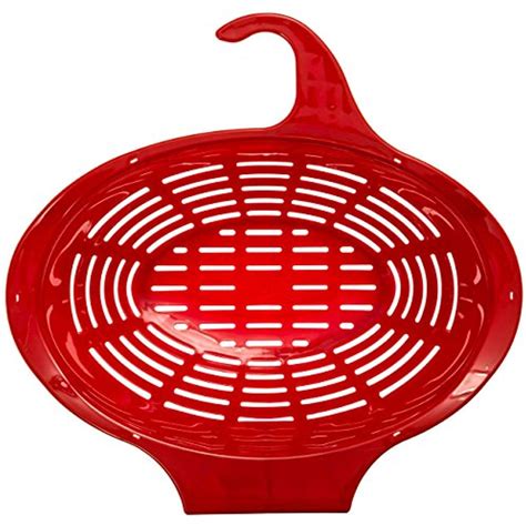 Hanging Red Colander 3 Quart Oval Plastic Strainer For Kitchen Sink Sold By Arron Kelly