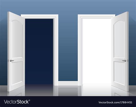 Two Open Doors Royalty Free Vector Image Vectorstock