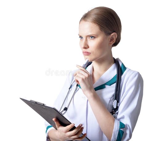 Female Doctor Posing Stock Photo Image Of Portrait 105798438