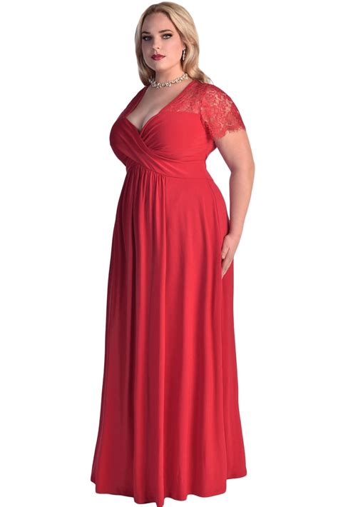 Women Ruched Twist High Waist Red Plus Size Gala Dresses Online Store