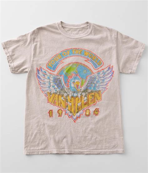 Van Halen World Tour 1984 Band T Shirt Womens T Shirts In Stone Buckle