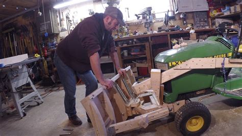Shop Built Wooden Snow Plow For John Deere Mower Youtube