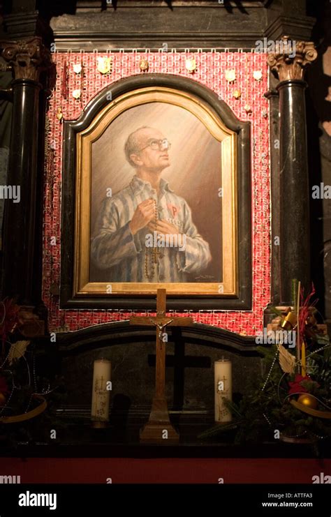 Painting Of The Saint Father Kolbe A Church In Krakow In Poland Stock