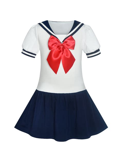 Sunny Fashion Girls Dress Sailor Moon Cosplay School Uniform 10 Years