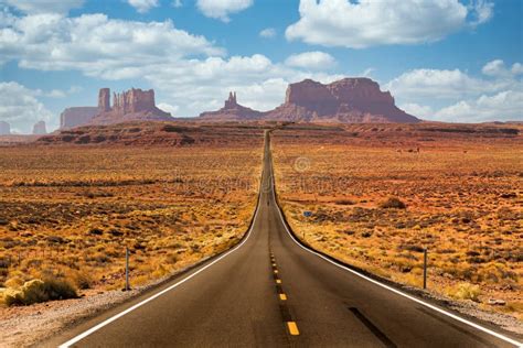 Desert Road To Monument Valley Utah Usa Stock Image Image Of
