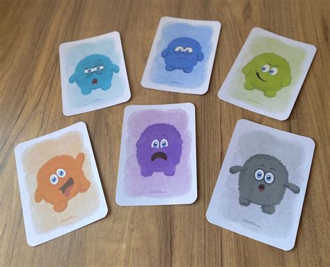 Emotion Monster Feeling Cards To Support Childrens Etsy Uk