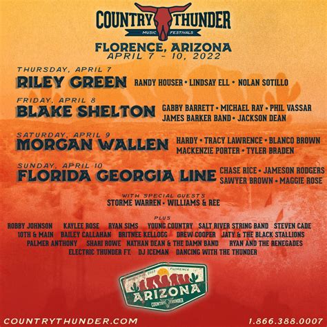 Country Thunder Arizona 2022 Line Up Dates And Tickets Holler