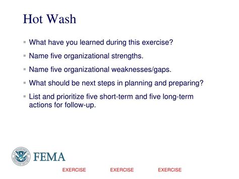 ppt disaster scenario exercise for organizational planning chemical accident fema 2010