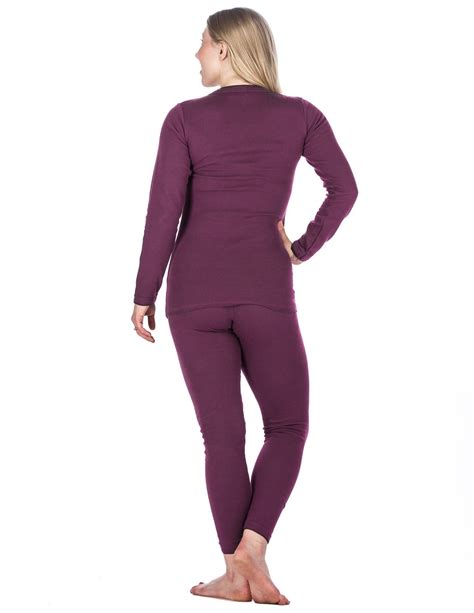 Womens Extreme Cold Waffle Knit Thermal Top And Bottom Set Noble Mount