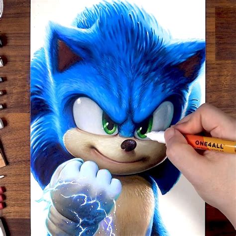 Drawing Sonic The Hedgehog Using Colored Pencils Colored Pencils