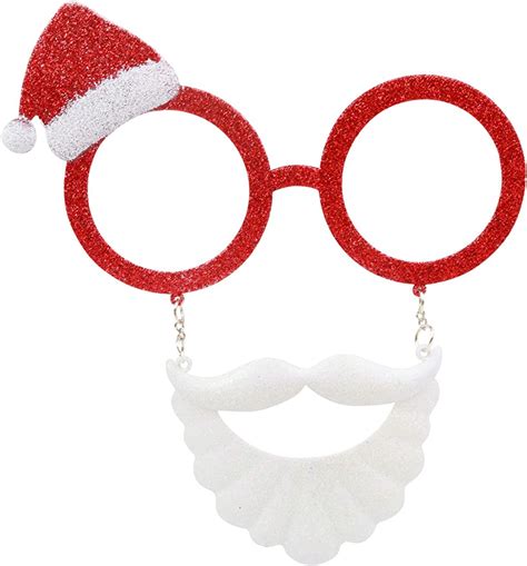 Merry Christmas Unisex Novelty Xmas Glasses Red Glitter Uk Clothing