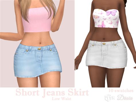 The Sims Resource Short Jeans Skirt Low Waist