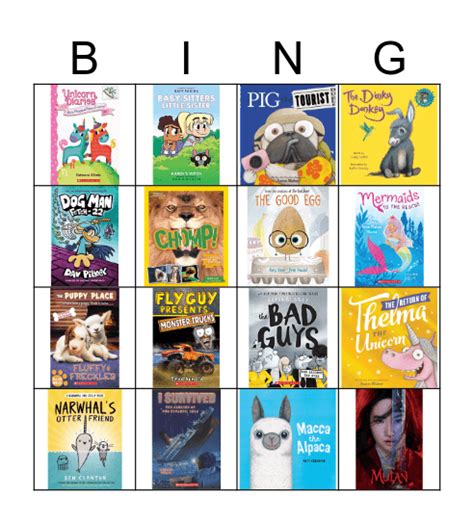 March 2020 Book Fair Bingo Card