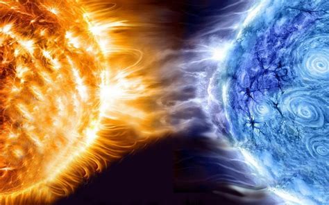 Blue Sun Outer Space White Planets Collision Graphics Wallpapers