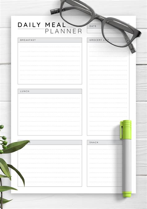 Free Printable Meal Planner Template Paper Trail Design Riset