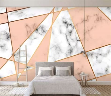 Gray Pink Marble Pattern Wallpaper Mural Wallpaper Wallmur