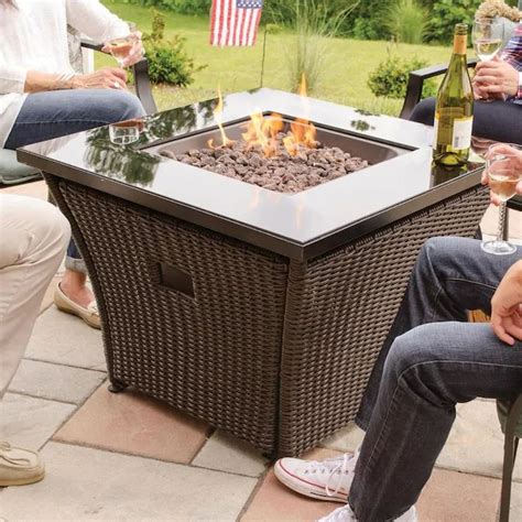 Gas fire pit table lowes. Blue Rhino 32-in W 50000-BTU Steel Fire Table Lowes.com in ...