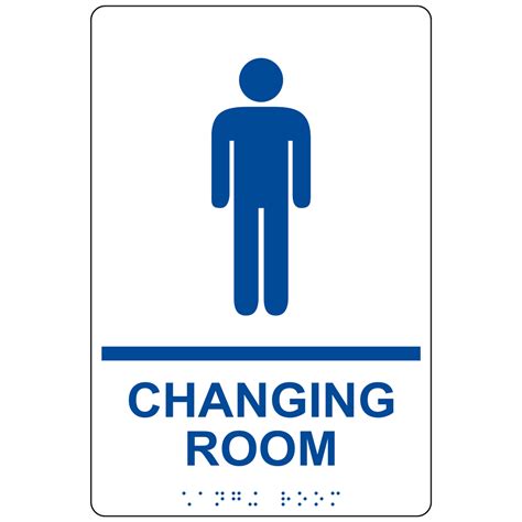 Portrait Ada Mens Changing Room Braille Sign Rre 14778bluonwht