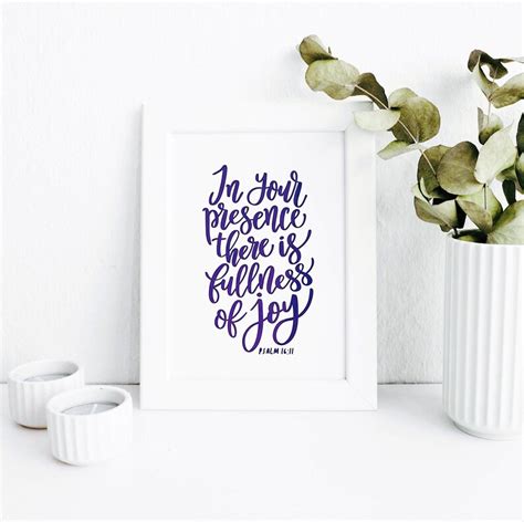 In Your Presence There Is Fullness Of Joy Print Psalm Etsy Uk