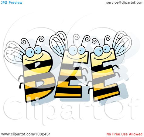 Clipart Bee Letters Royalty Free Vector Illustration By Cory Thoman
