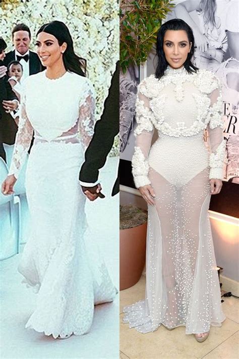Kim Kardashian Wears Risque Upgrade To Wedding Dress Kim Kardashian
