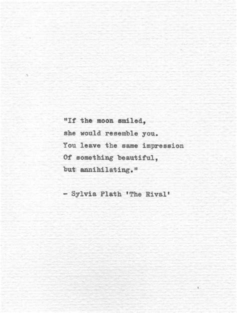 Sylvia Plath Vintage Typewriter Letterpress Print If The Moon Smiled
