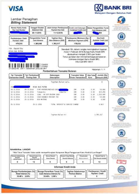 Contoh Lembar Tagihan Kartu Kredit BRI via email  blog.rivaekaputra.com