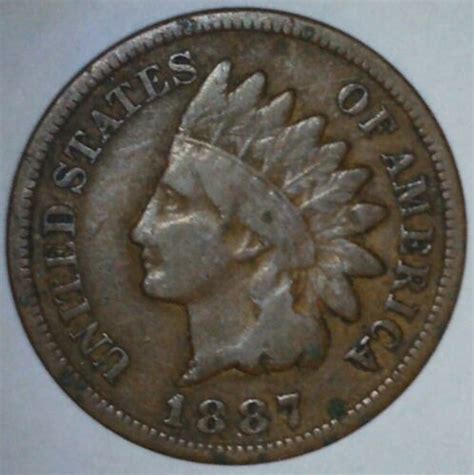 1887 Indian Head Penny Visible Liberty Fine Condition Small Cent Type