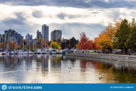 Seawall In Stanley Park During Fall Season Editorial Photography