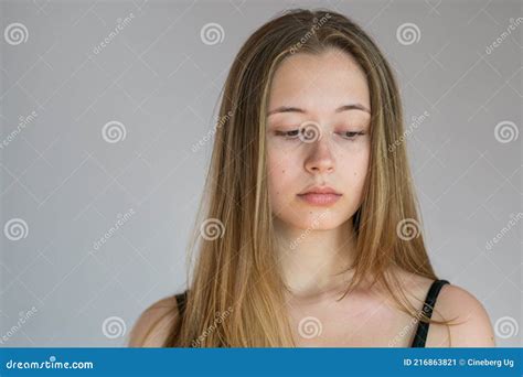 Beautiful Teen Girl Intense Close Up Portrait Stock Image Image Of