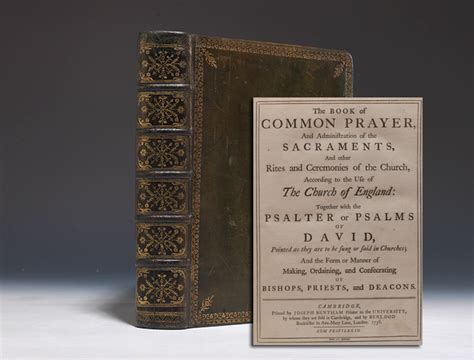 Book Of Common Prayer By Book Of Common Prayer 1758 Bauman Rare Books
