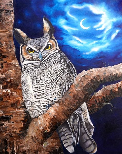 Night Owl Art Print Etsy