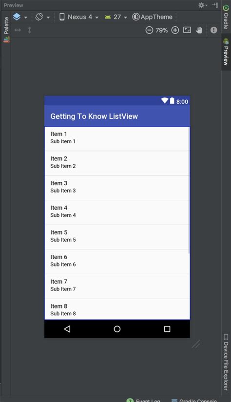 Android Listview Listview In Android Studio Listview With Item Alpha