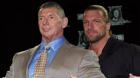 Vince Mcmahon Triple H Wwe Stars Pictured At Nyse Tjr Wrestling