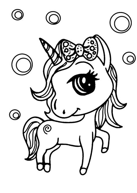 5 Cute Baby Unicorn Coloring Pages » Draw 2 Color in 2021 | Unicorn
