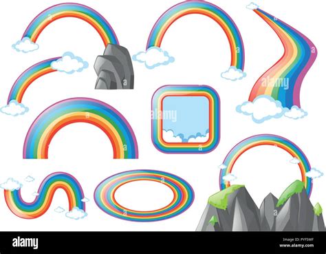 Different Shapes Of Rainbows Illustration Stock Vector Image And Art Alamy