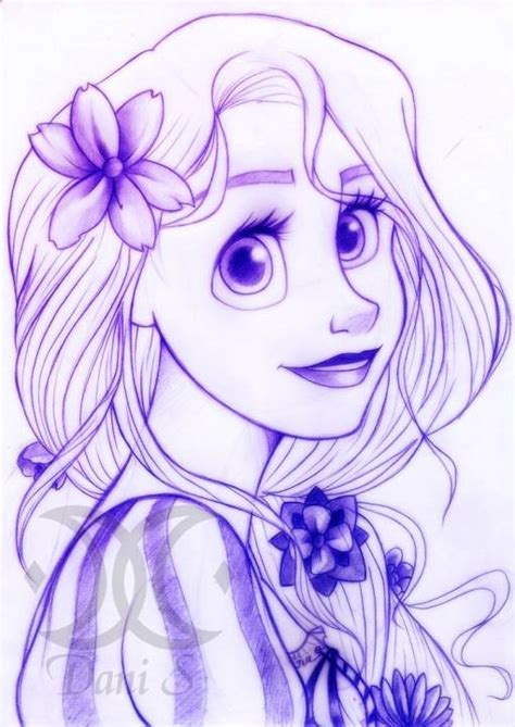 Drawing Rapunzel Sketch By Turtlesea Ourartcorner