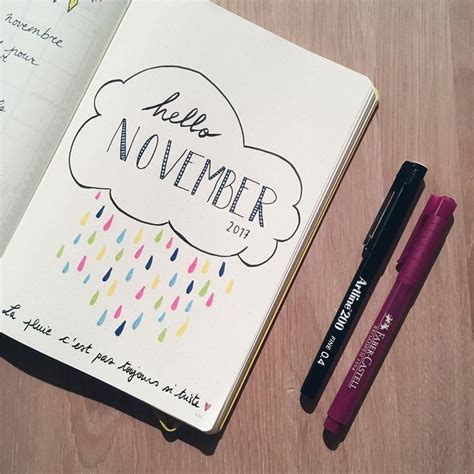 Bullet Journal Monthly Cover Page November Cover Page November Rain