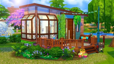 §57,871 • my plant addiction is reaching critical mass • i. Hippie Tiny House // Sims 4 Speed Build ... | Sims 4 house ...